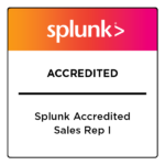 Certificación Splunk Accredited Sales Representative del equipo de APTEC para soluciones de observabilidad y ciberseguridad empresarial.